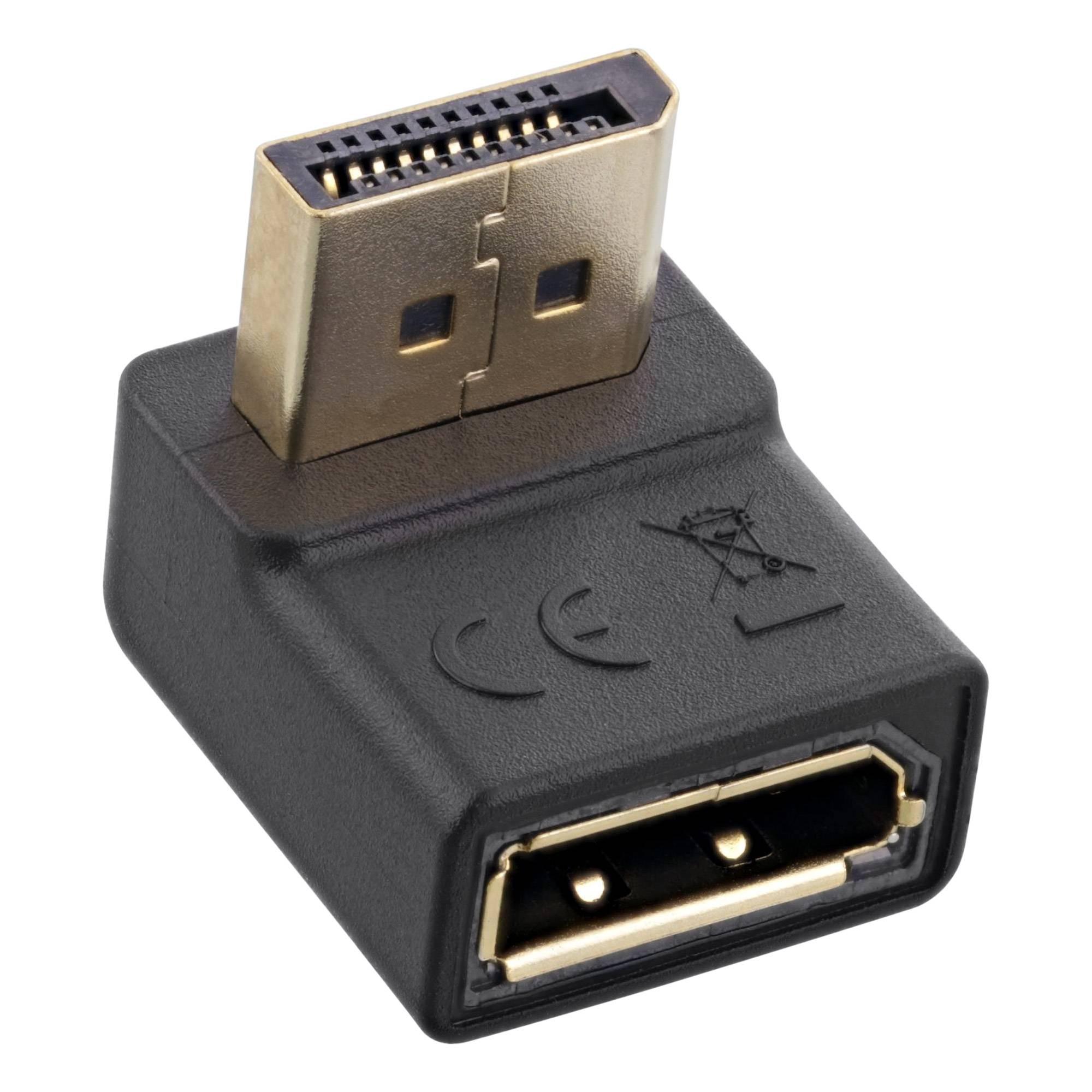 INLINE - DisplayPort Adapter - DisplayPort Stecker / Buchse - nach unten gewinkelt