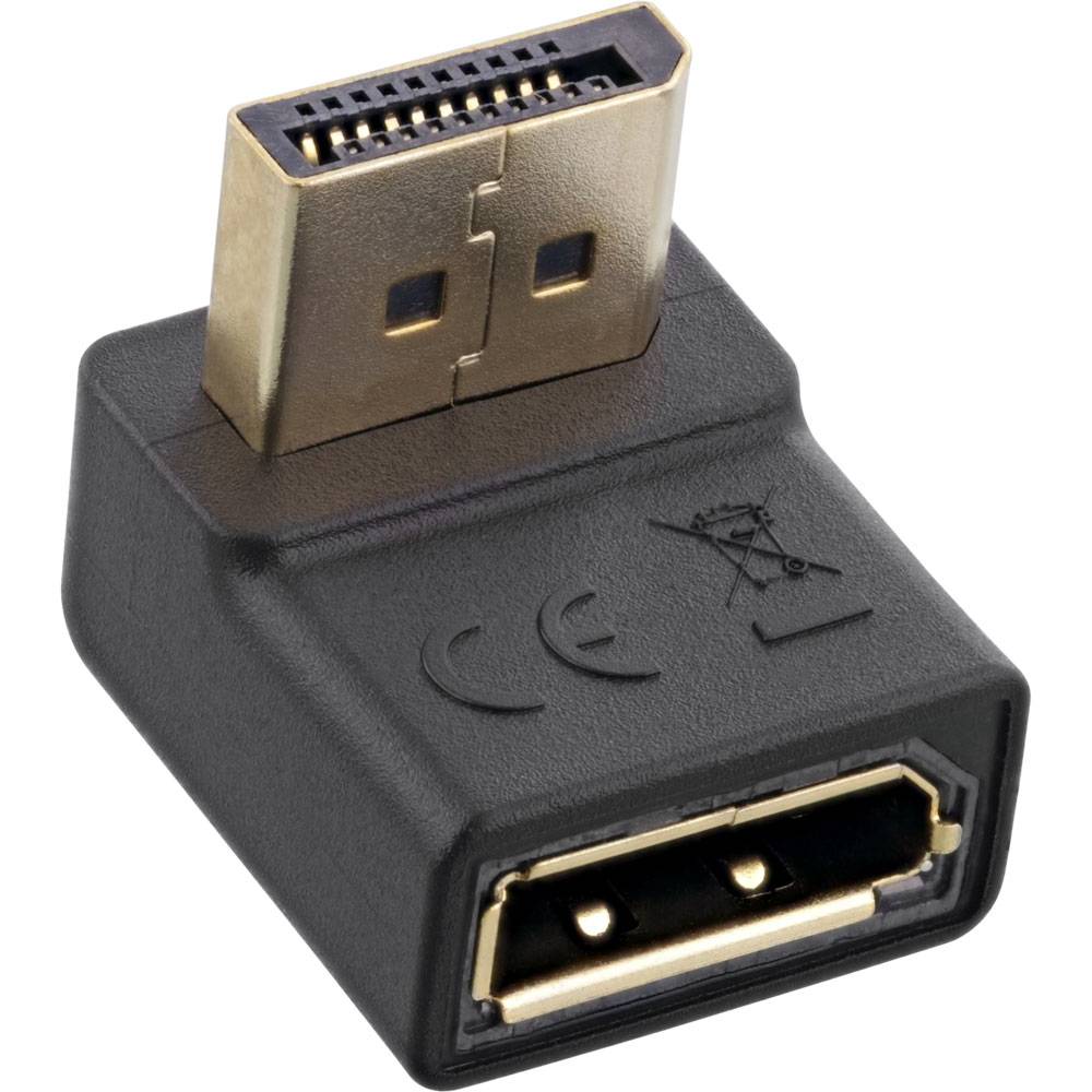 INLINE - DisplayPort Adapter - DisplayPort Stecker / Buchse - nach unten gewinkelt