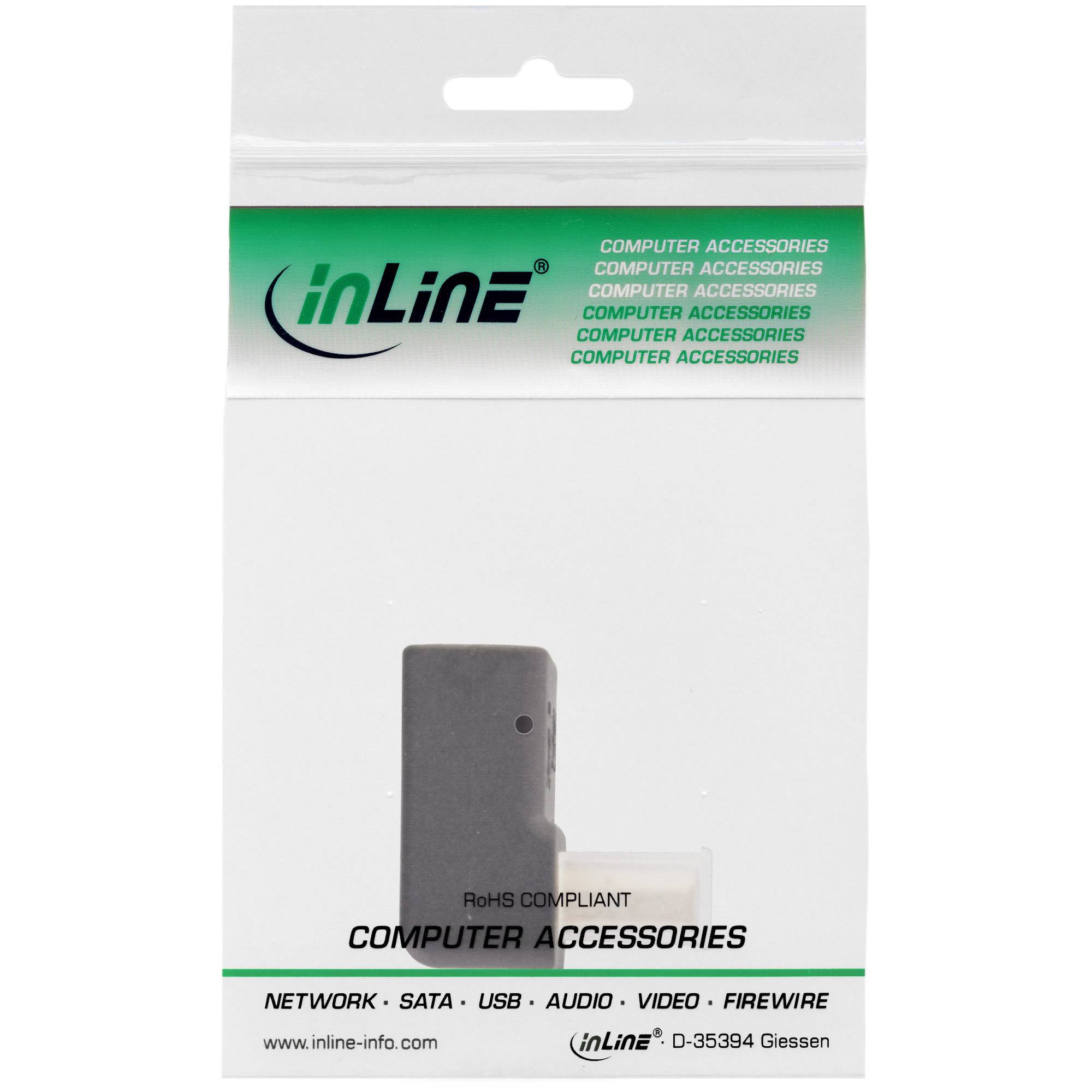 INLINE - DisplayPort Adapter - DisplayPort Stecker / Buchse - nach unten gewinkelt