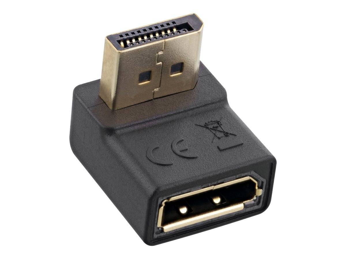 INLINE - DisplayPort Adapter - DisplayPort Stecker / Buchse - nach unten gewinkelt