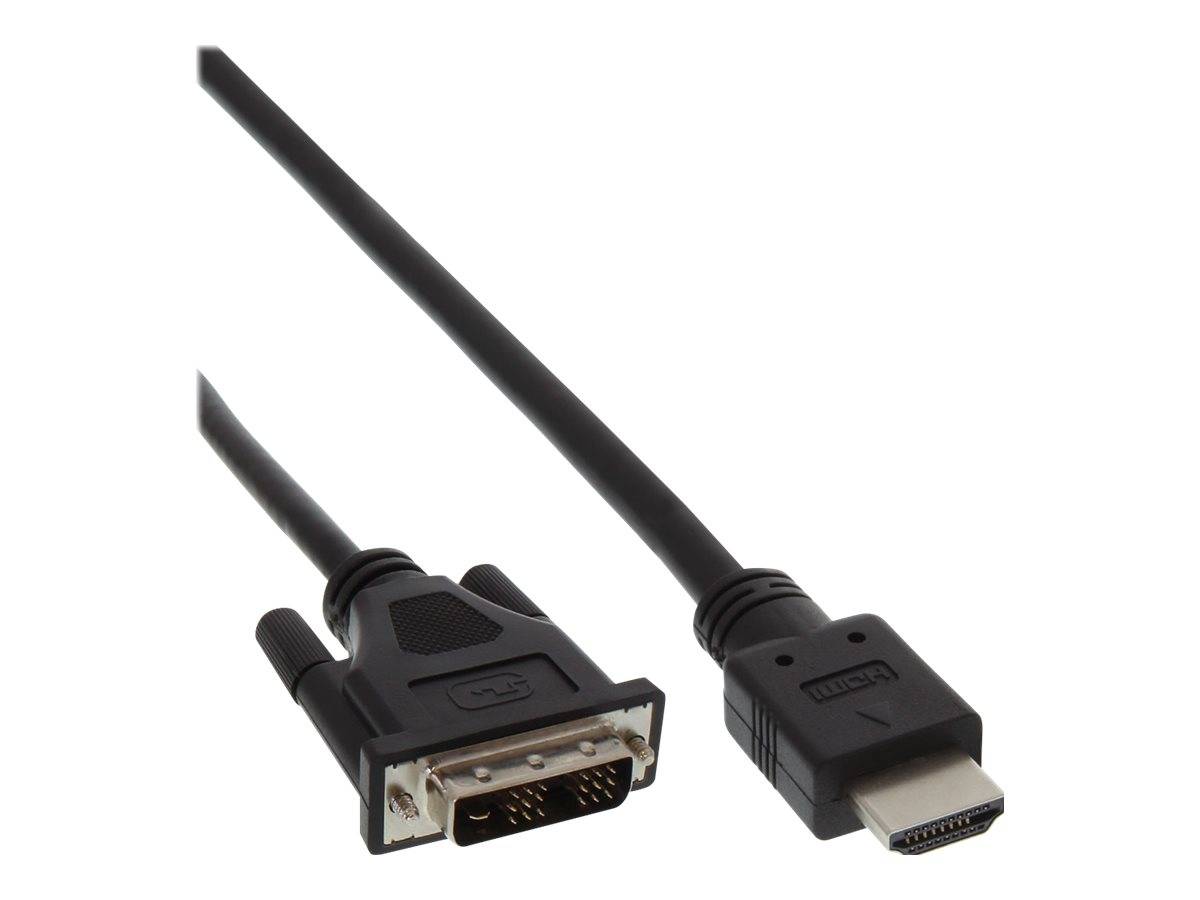 INLINE - HDMI-DVI Adapterkabel - HDMI Stecker auf DVI 18+1 Stecker - 0,3m