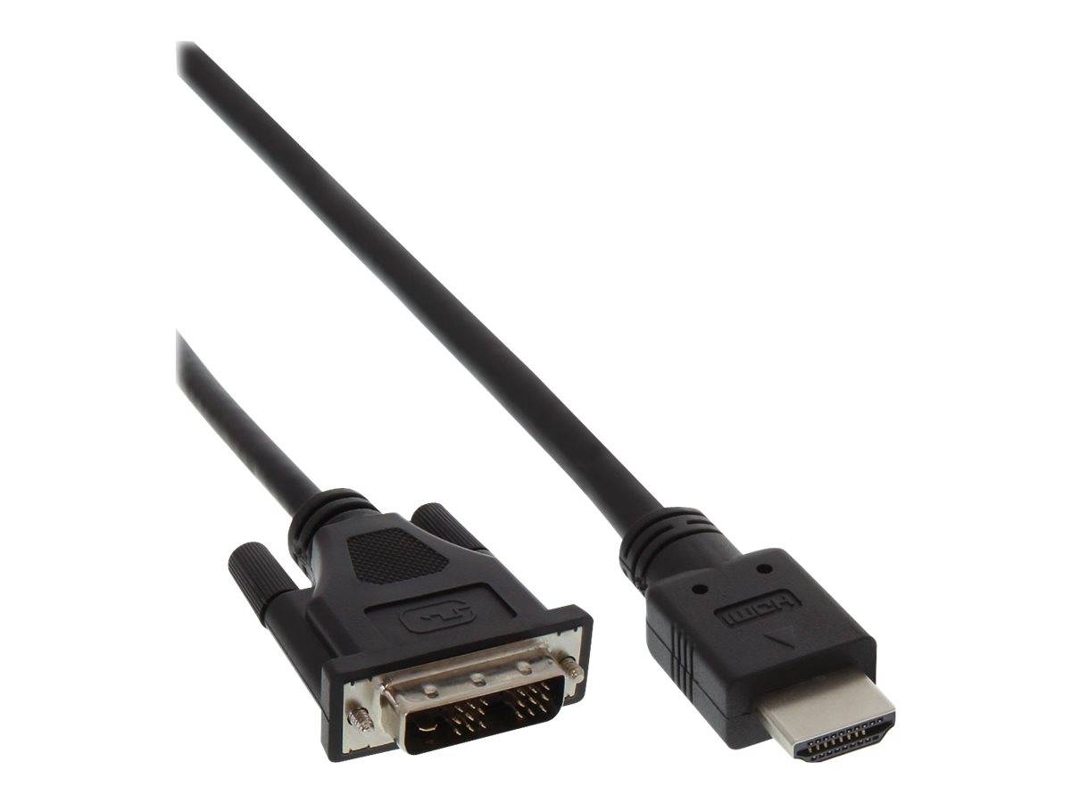 INLINE - HDMI-DVI Adapterkabel - HDMI Stecker auf DVI 18+1 Stecker - 0,5m