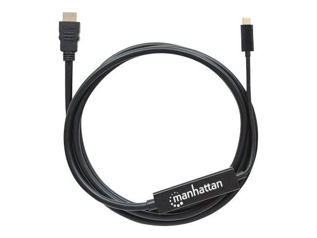 Manhattan USB-C to HDMI Cable, 4K@30Hz, 2m, Black, Male to Male, Three Year Warranty, Polybag