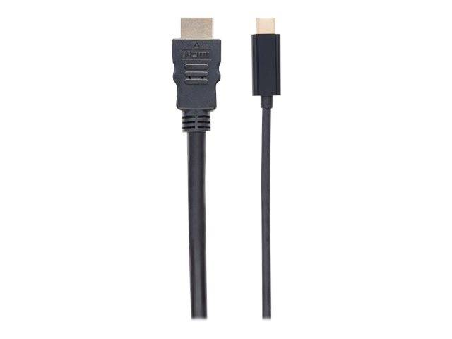 Manhattan USB-C to HDMI Cable, 4K@30Hz, 2m, Black, Male to Male, Three Year Warranty, Polybag