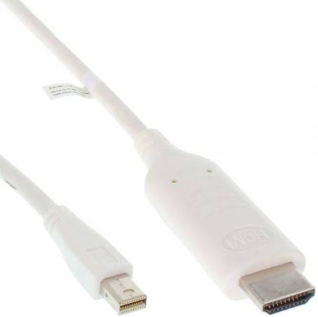 INLINE - Mini DisplayPort zu HDMI Konverter Kabel - weiß - 1,5m - 4K2K - mit Audio