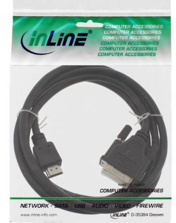 INLINE - HDMI-DVI Adapterkabel - HDMI Stecker auf DVI 18+1 Stecker - 1,5m