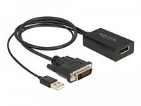 USB-zu-DVI-Adapterkabel mit USB-Stecker und DVI-Anschluss, wird verwendet, um einen Computer mit einem Display zu verbinden.