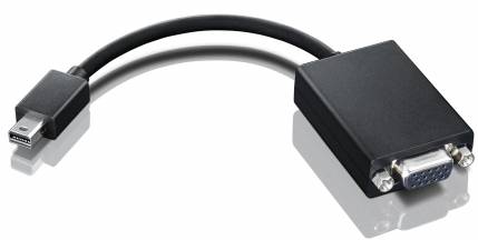 Schwarzer USB-Kabeladapter mit einem VGA-Anschluss auf der einen Seite und einem USB-Stecker auf der anderen Seite, verwendet zum Verbinden eines Computers mit einem Display.