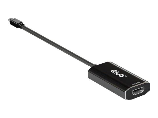 Schwarzer HDMI-Adapter mit kurzem Kabel und Micro-USB-Anschluss, mit der Bezeichnung „club".