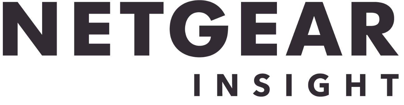 NETGEAR Insight Logo in schwarzer Schrift auf weißem Hintergrund.