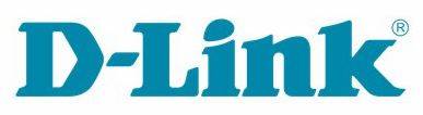 D-Link Firmenlogo in Blaugrün auf weißem Hintergrund mit einem eingetragenen Warenzeichensymbol.