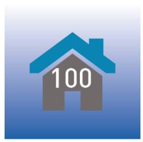 Symbol eines Hauses mit der Nummer „100