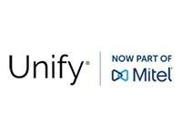 Unify-Logo neben dem Text „Jetzt Teil von Mitel