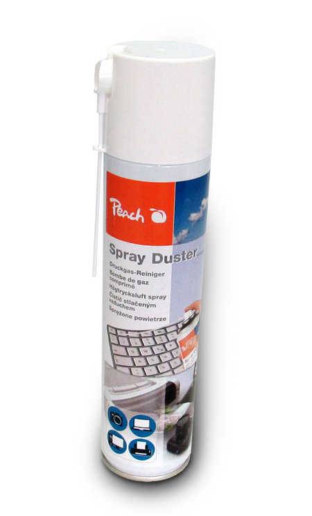 Eine weiße Spraydose mit der Aufschrift „Spray Duster