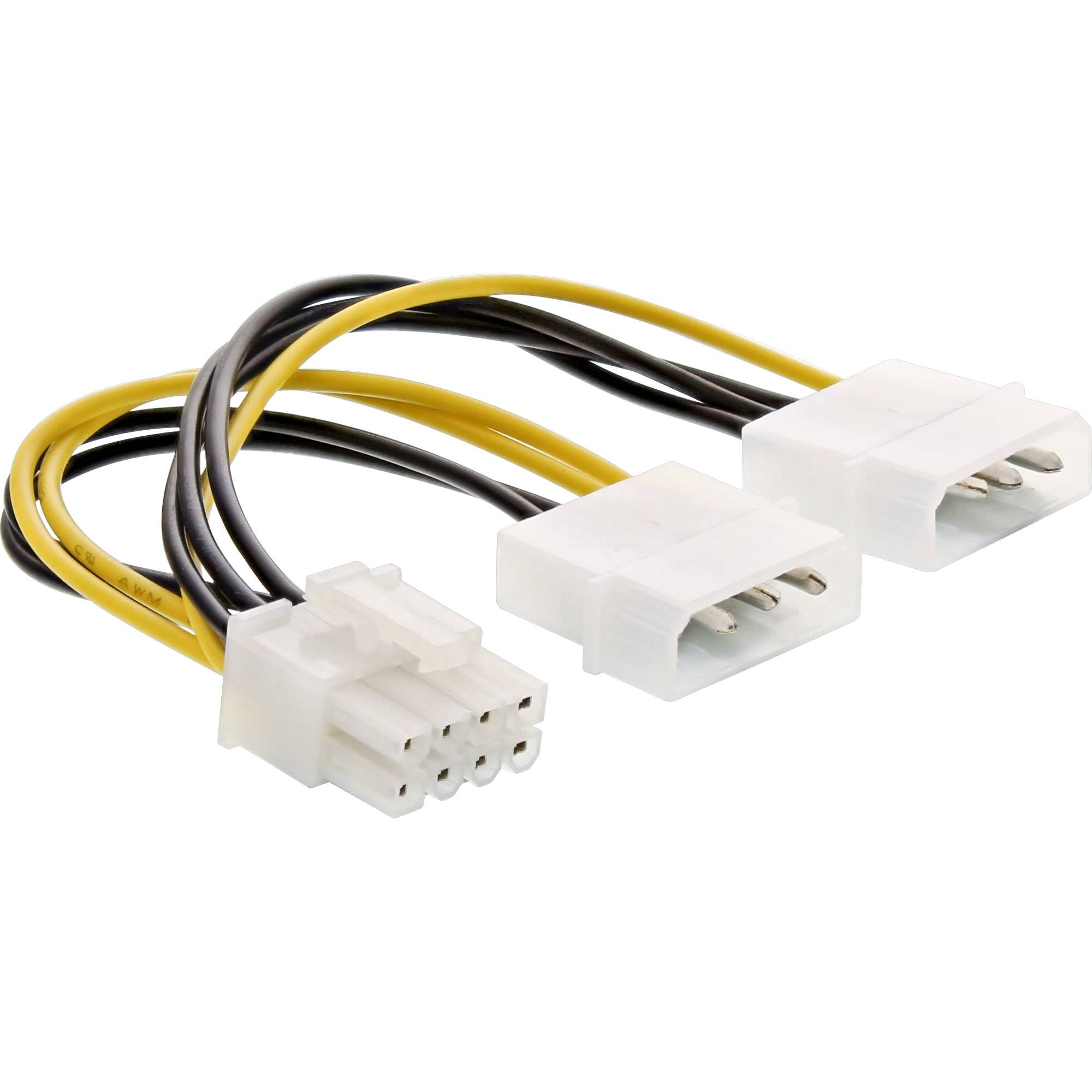 InLine Stromadapter intern - 2x 4pol zu 8pol für PCIe (PCI-Express) Grafikkarten