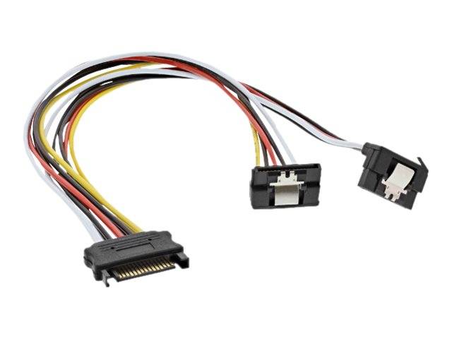 INLINE - SATA Strom-Y-Kab. - SATA BU/2x SATA ST gew. - m. Sicherheitslaschen - 0,30m