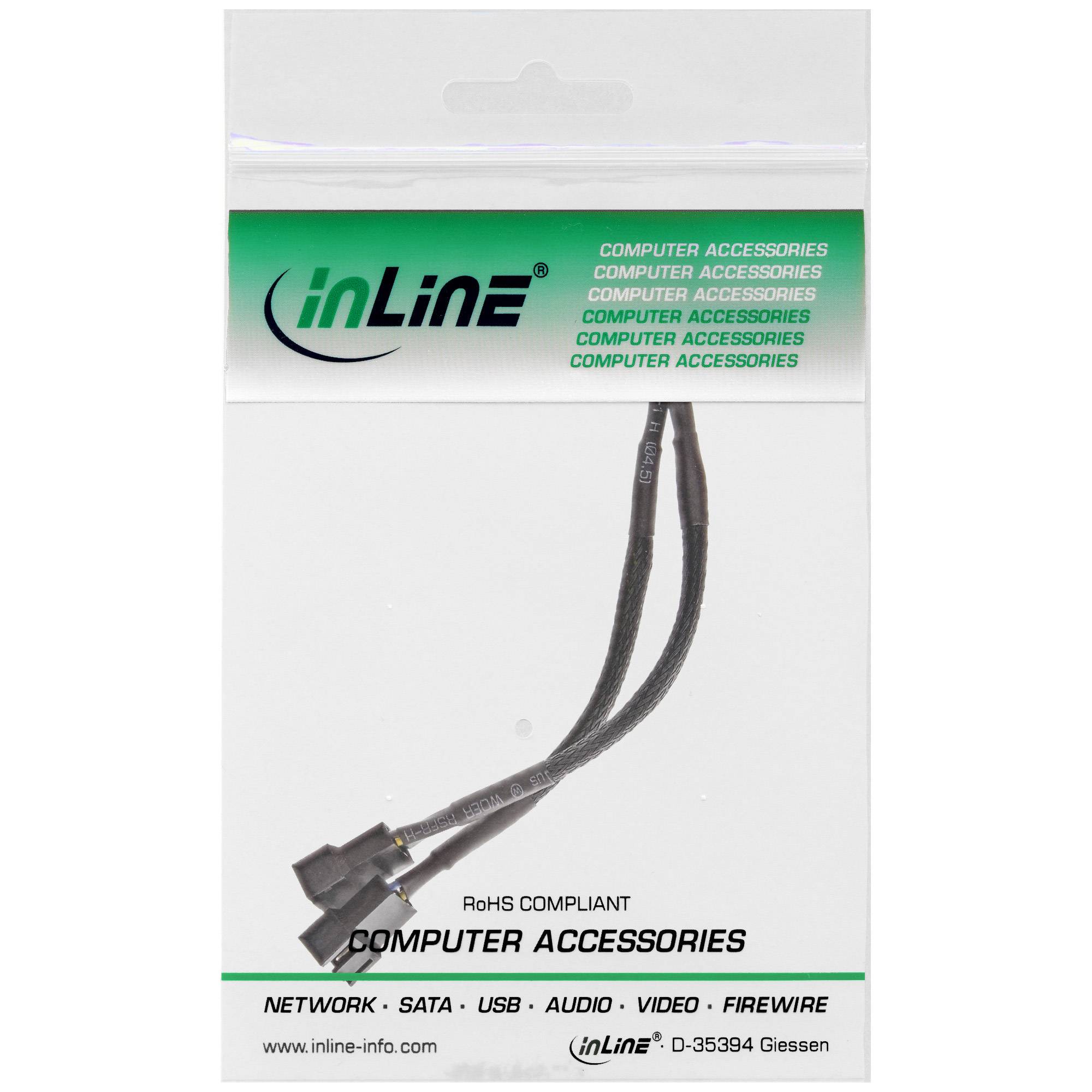 INLINE - Y-Kabel für Lüfter PWM - 4pol Molex 1 Stecker / 2 Buchse - 0,15m