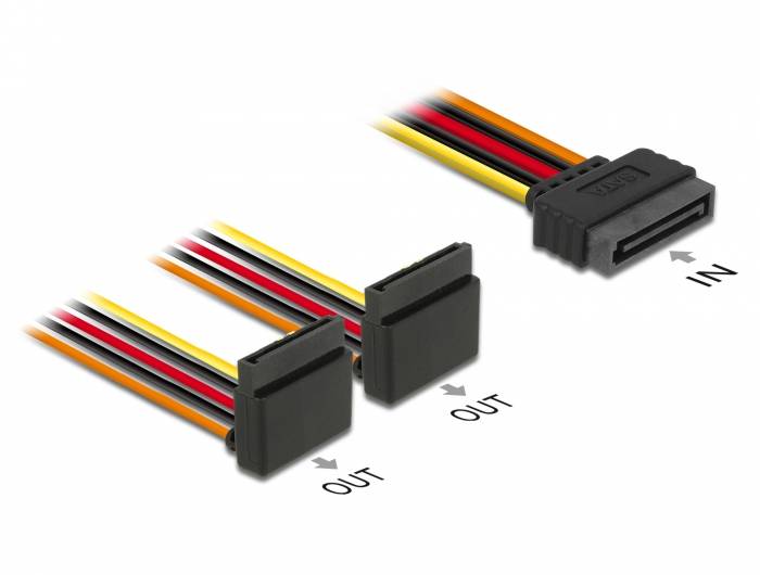 DeLOCK - Netzteil - SATA-Stromstecker (S) eingerastet bis SATA-Stromstecker (R)