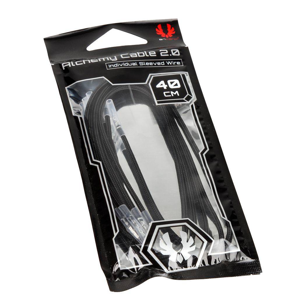 BitFenix Alchemy 2.0 - Stromkabel - 40 cm - geformt, verseilt - Schwarz (Packung mit 5)