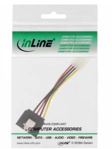 INLINE - SATA Stromadap-Kab. - 1x 8,89cm (3,5"") BU/15pol SATA ST - m. Lasche - 0,15m
