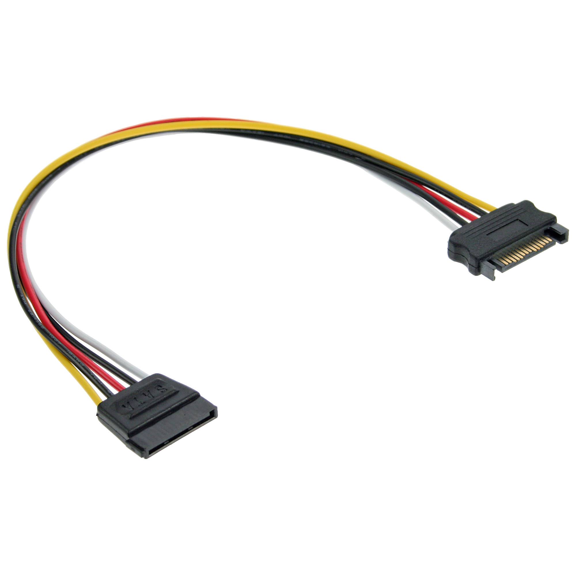 INLINE - Strom Verlängerung intern - SATA Stecker / Buchse - 1m