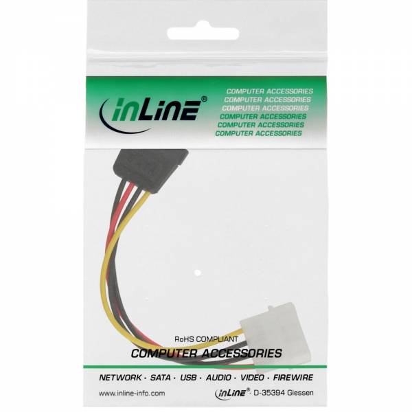 INLINE - SATA Stromadapterkabel - 1x 13,34cm (5,25"") BU an 15pol SATA ST - 0,30m