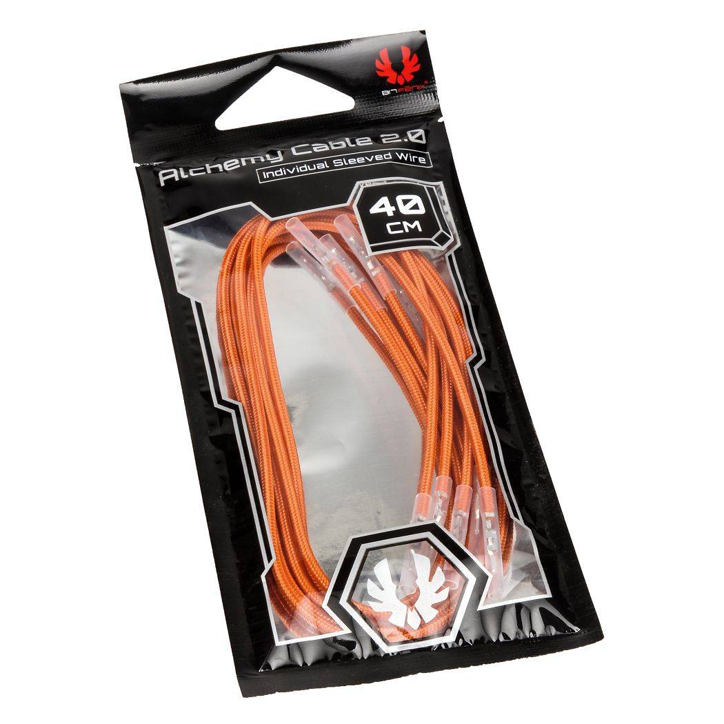 BitFenix Alchemy 2.0 - Stromkabel - 40 cm - geformt, verseilt - orange (Packung mit 5)
