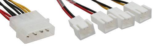 INLINE - Lüfter Adapterkabel - 2x 12V und 2x 5V - für 4 Lüfter