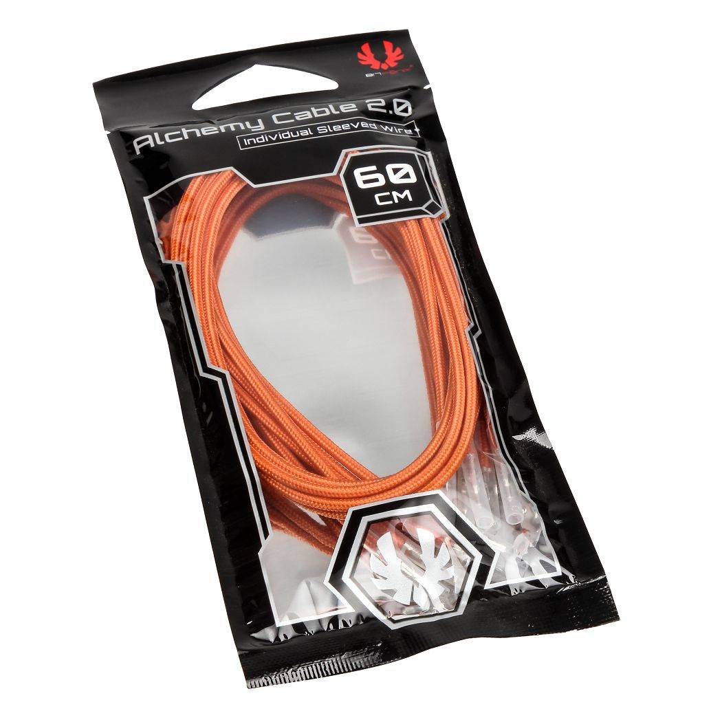 BitFenix Alchemy 2.0 - Stromkabel - 60 cm - verseilt - orange (Packung mit 5)
