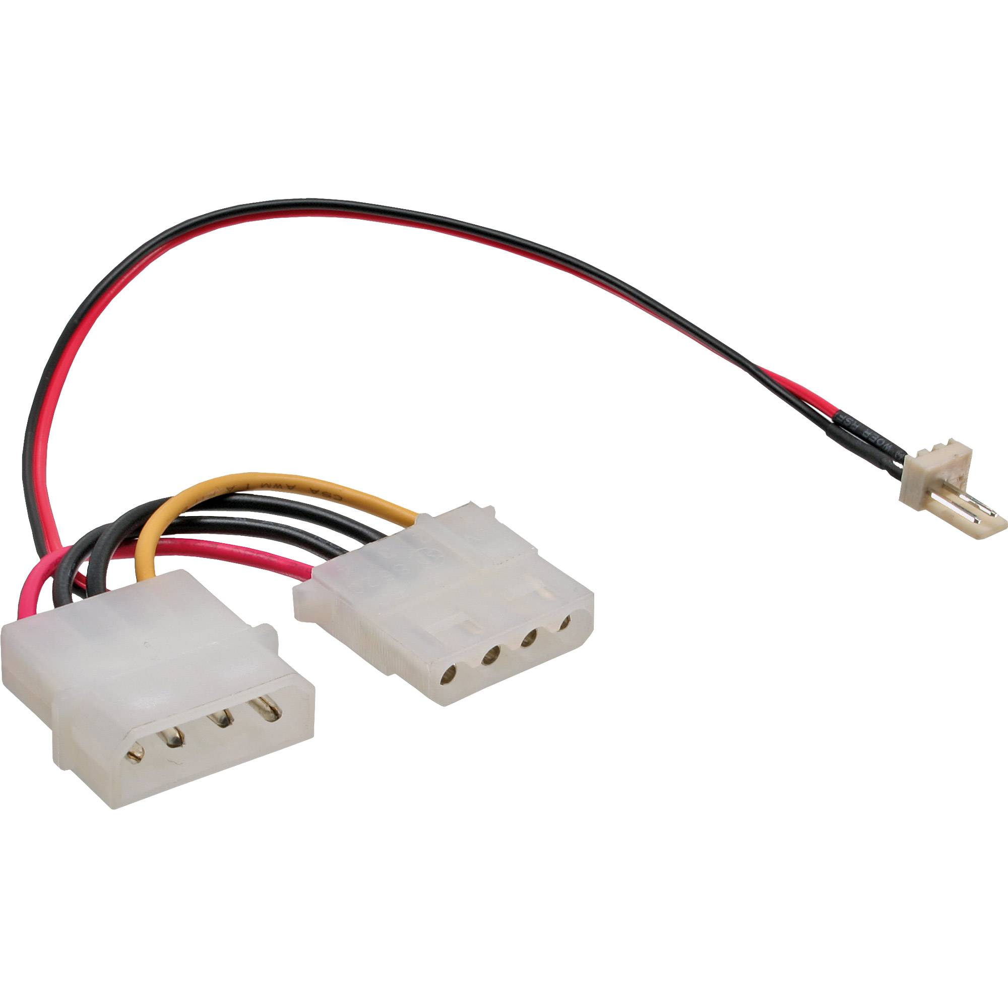 INLINE - Lüfter Adapterkabel - 3pol Lüfter an 4pol Netzteil 12V - 0,3m