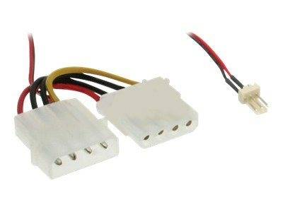 INLINE - Lüfter Adapterkabel - 3pol Lüfter an 4pol Netzteil 12V - 0,15m