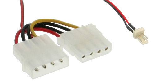 INLINE - Lüfter Adapterkabel - 3pol Lüfter an 4pol Netzteil 12V - 0,15m