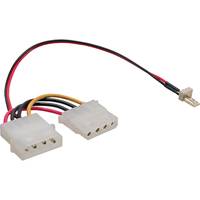 INLINE - Lüfter Adapterkabel - 3pol Lüfter an 4pol Netzteil 12V - 0,15m