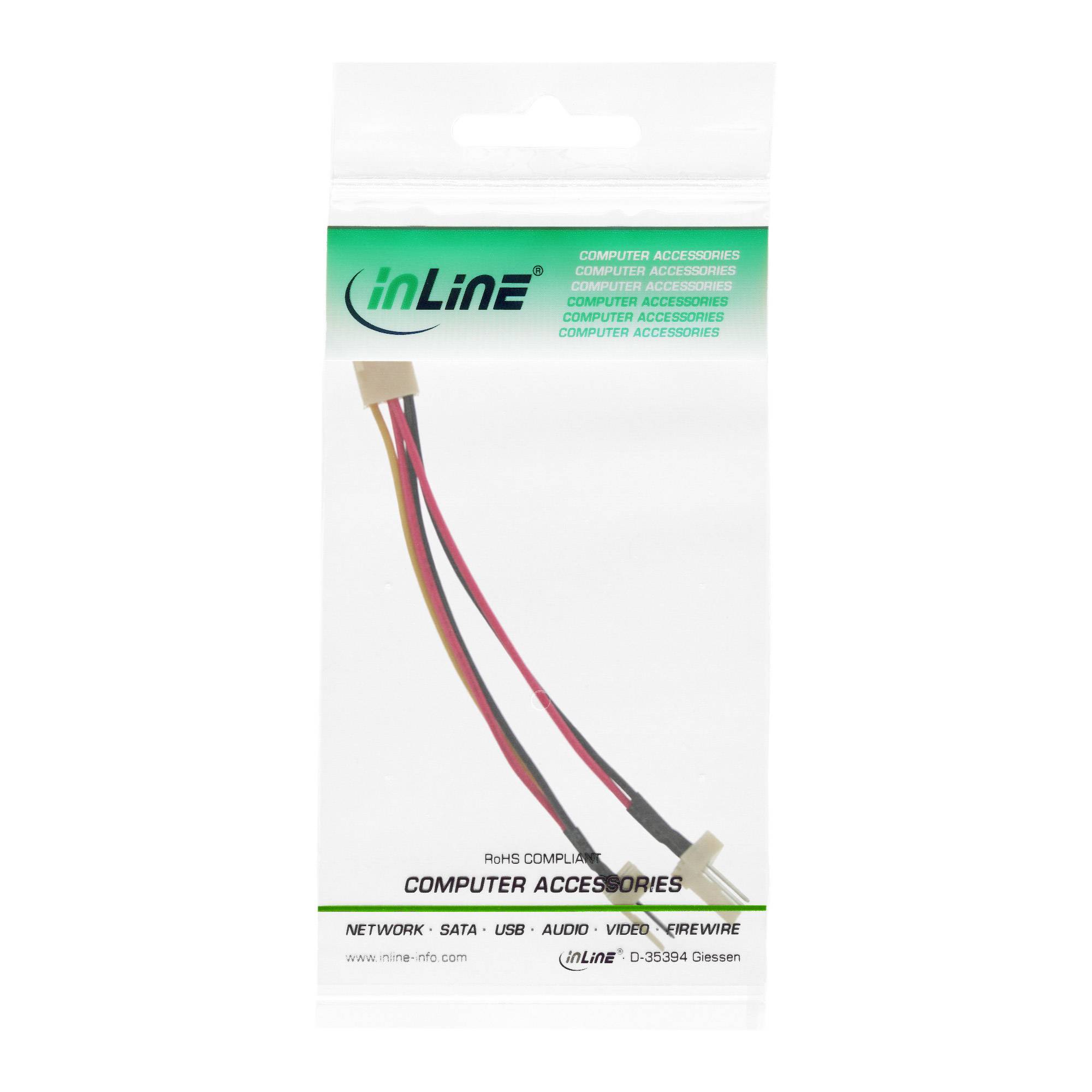 INLINE - Lüfter Adapterkabel - 3pol Molex BU an 2x 3pol Molex ST