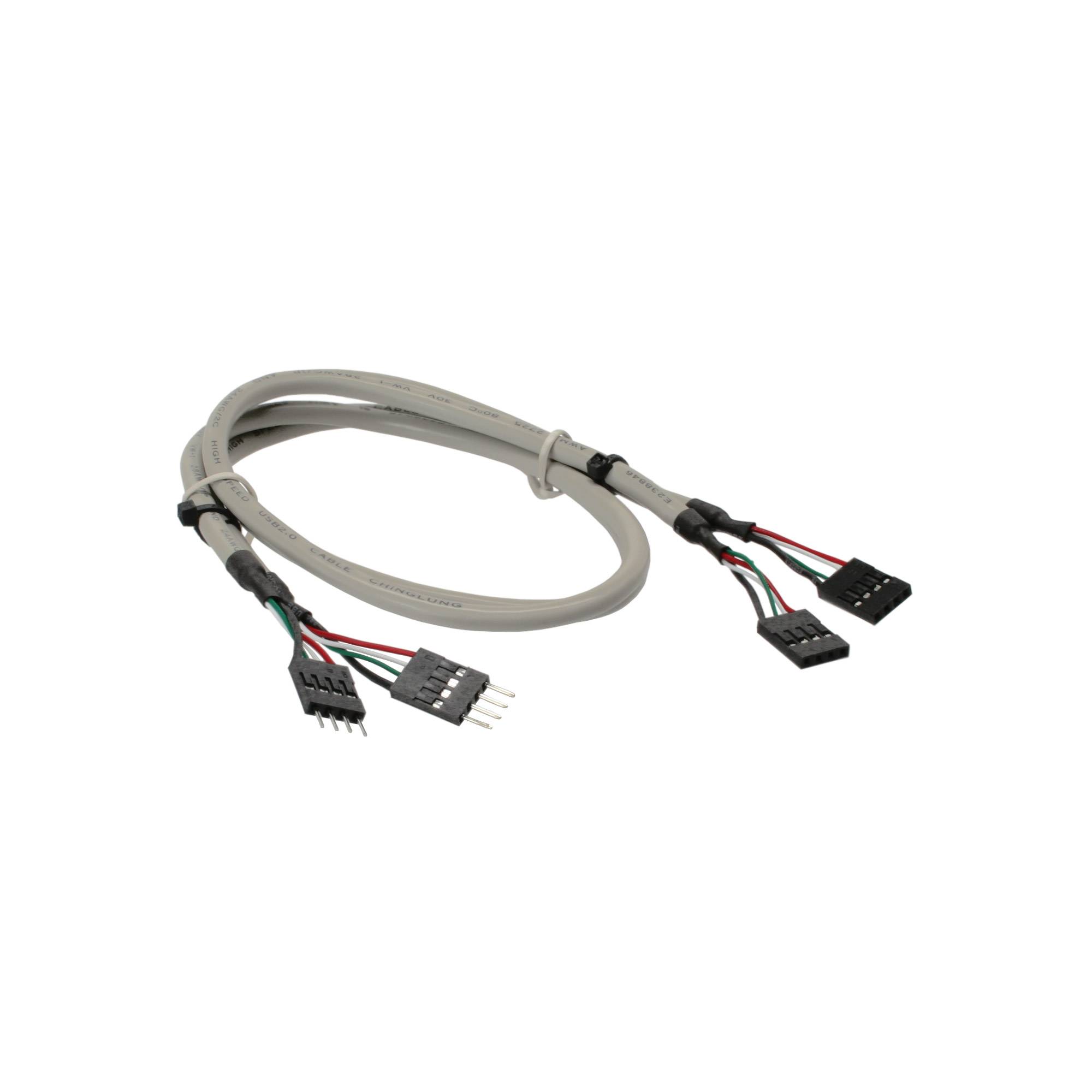 INLINE - USB 2.0 Verl. - intern - 2x 4pol Pfostenstecker / Pfostenbuchse - 0,60m