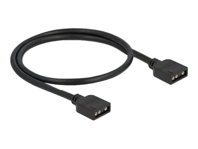 Delock RGB LED-Kabel - 3-polig ARGB (W) zu 3-polig ARGB (W) - 5 V - 30 cm - Schw