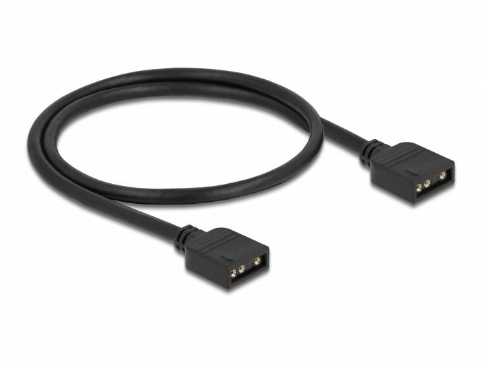 Delock RGB LED-Kabel - 3-polig ARGB (W) zu 3-polig ARGB (W) - 5 V - 30 cm - Schw