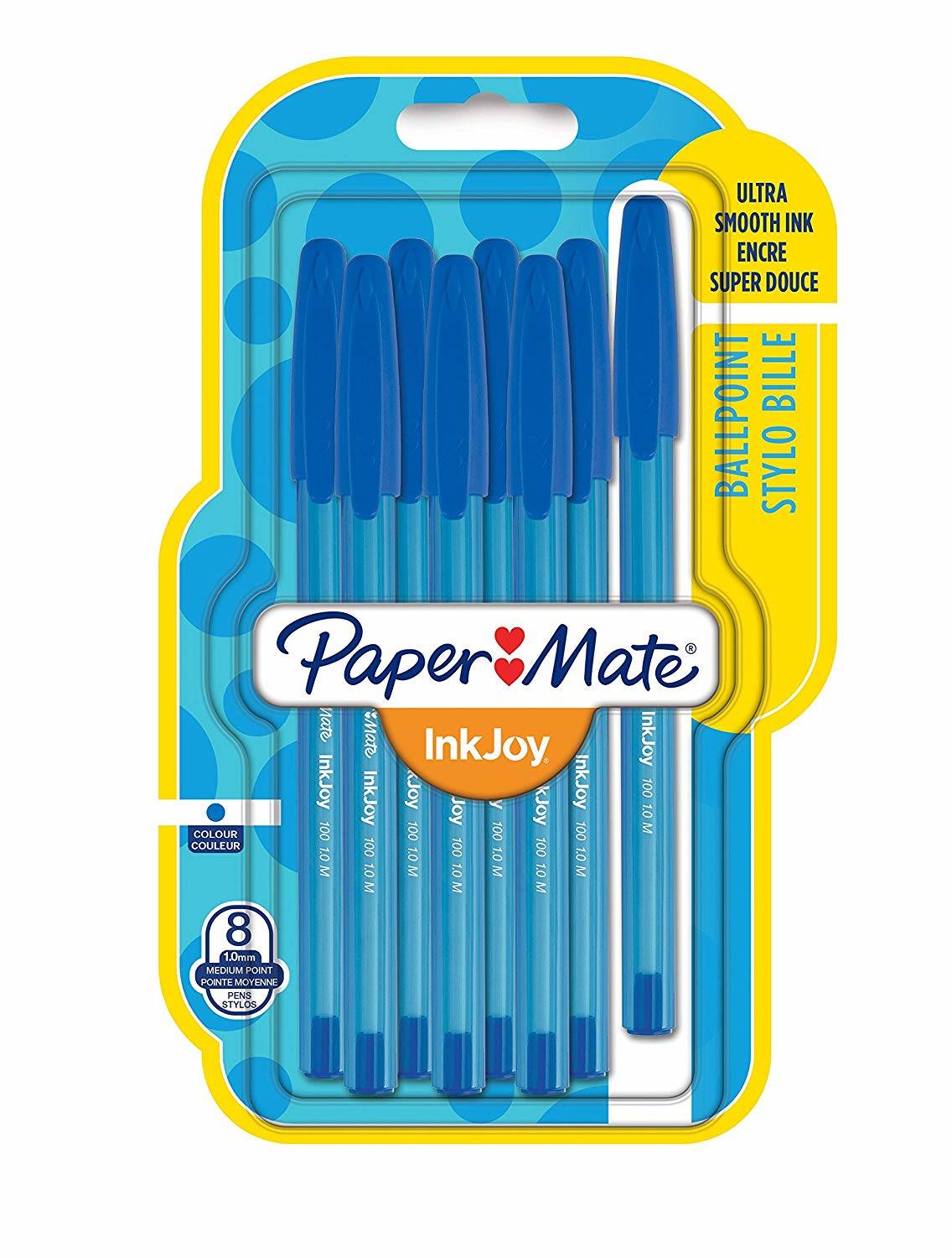 Papermate InkJoy 100 ST, Clip, Stick-Kugelschreiber, Blau, 8 Stück(e), Medium