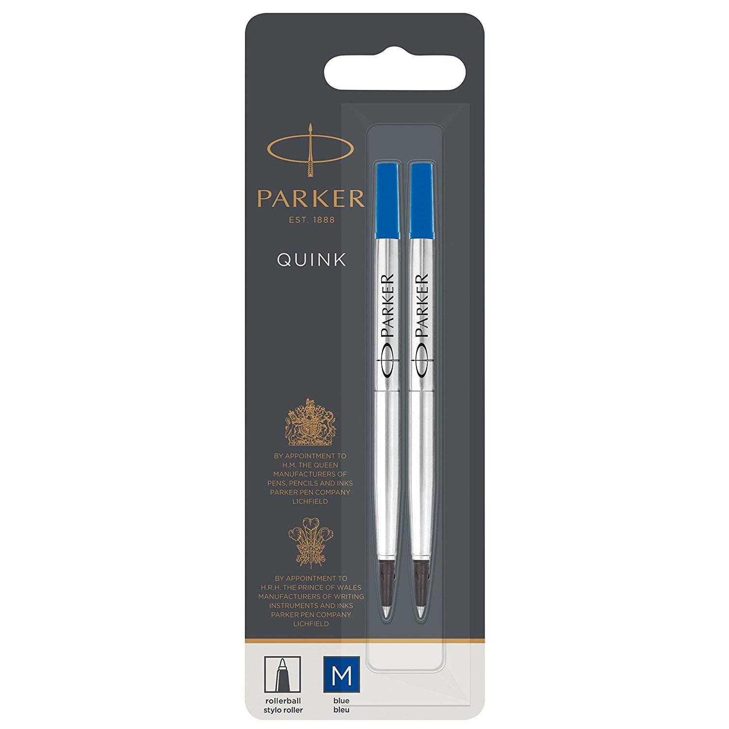 Parker Quink - Nachfüllpatrone - Blau - Mittel (Packung mit 2)