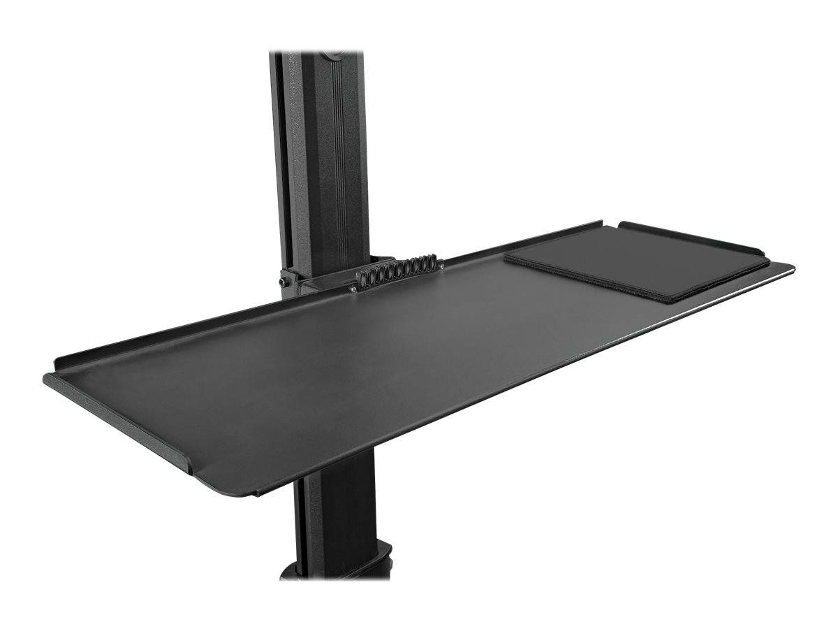 StarTech.com Computertisch mit Rollen und Monitorhalterung, CPU/PC-Halter, Tastaturablage - Ergonomischer höhenverstellb