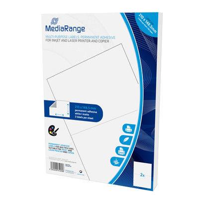 MediaRange MRINK141, Weiß, Dauerhaft, 210 x 148,5, A4, Matte, Laser/Inkjet