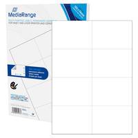 MediaRange - Matt - permanenter Klebstoff - Mattes Weiß - 105 x 74 mm 400 Etikett(en) (50 Bogen x 8)