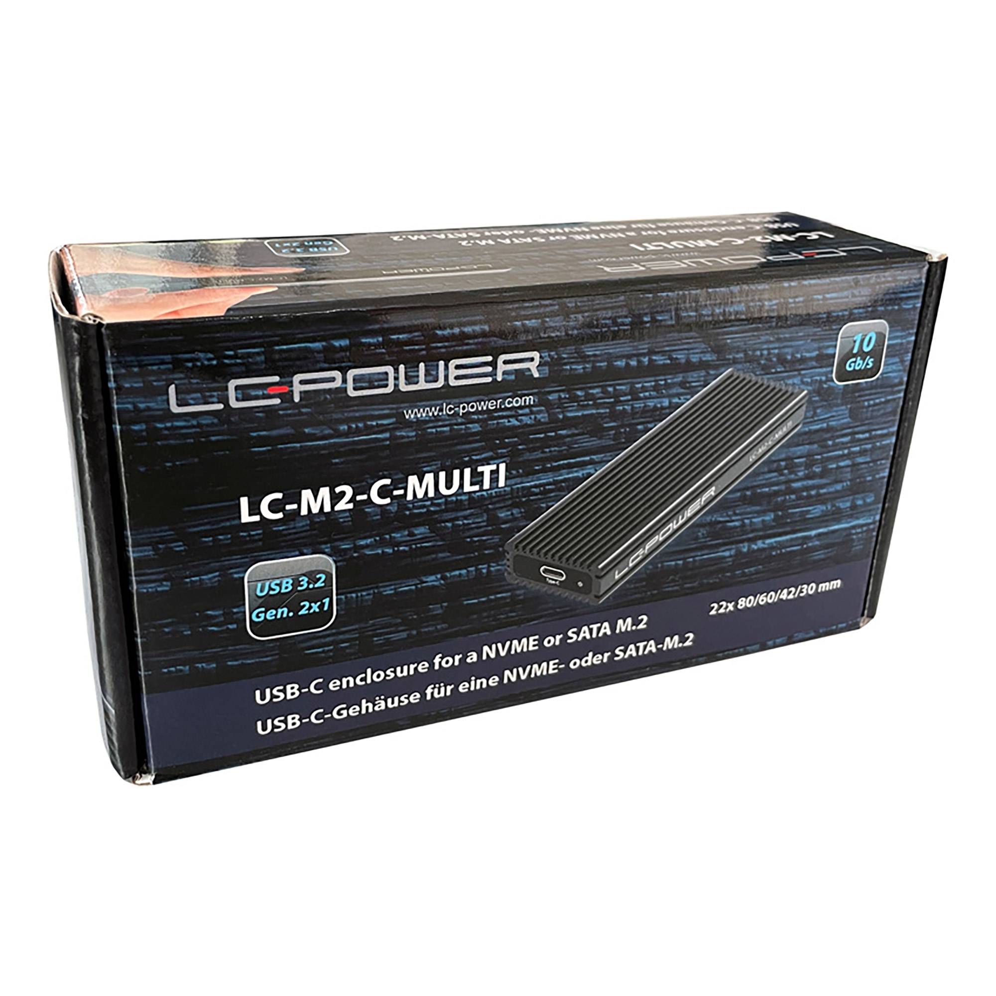 LC-POWER - LC Power LC-M2-C-MULTI - Speichergehäuse - M.2 - M.2 NVMe Card - USB 3.2 (Gen 2)