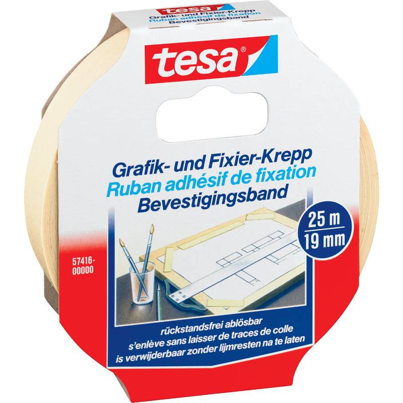 tesa Grafik- und Fixierkreppband, 19 mm x 25 m