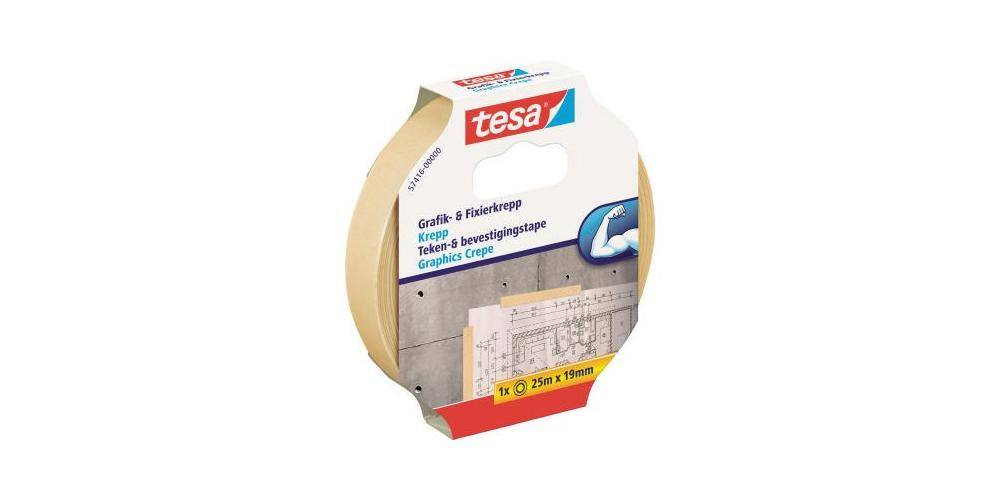 tesa Fixierband Grafik- und Fixier-Krepp Mae: 19 mm x 25 m (B x L)