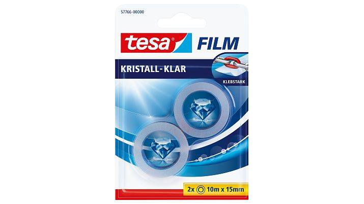 TESA 57766, 10 m, Transparent, Polypropylen (PP), Stark, 15 mm, 2 Stück(e)