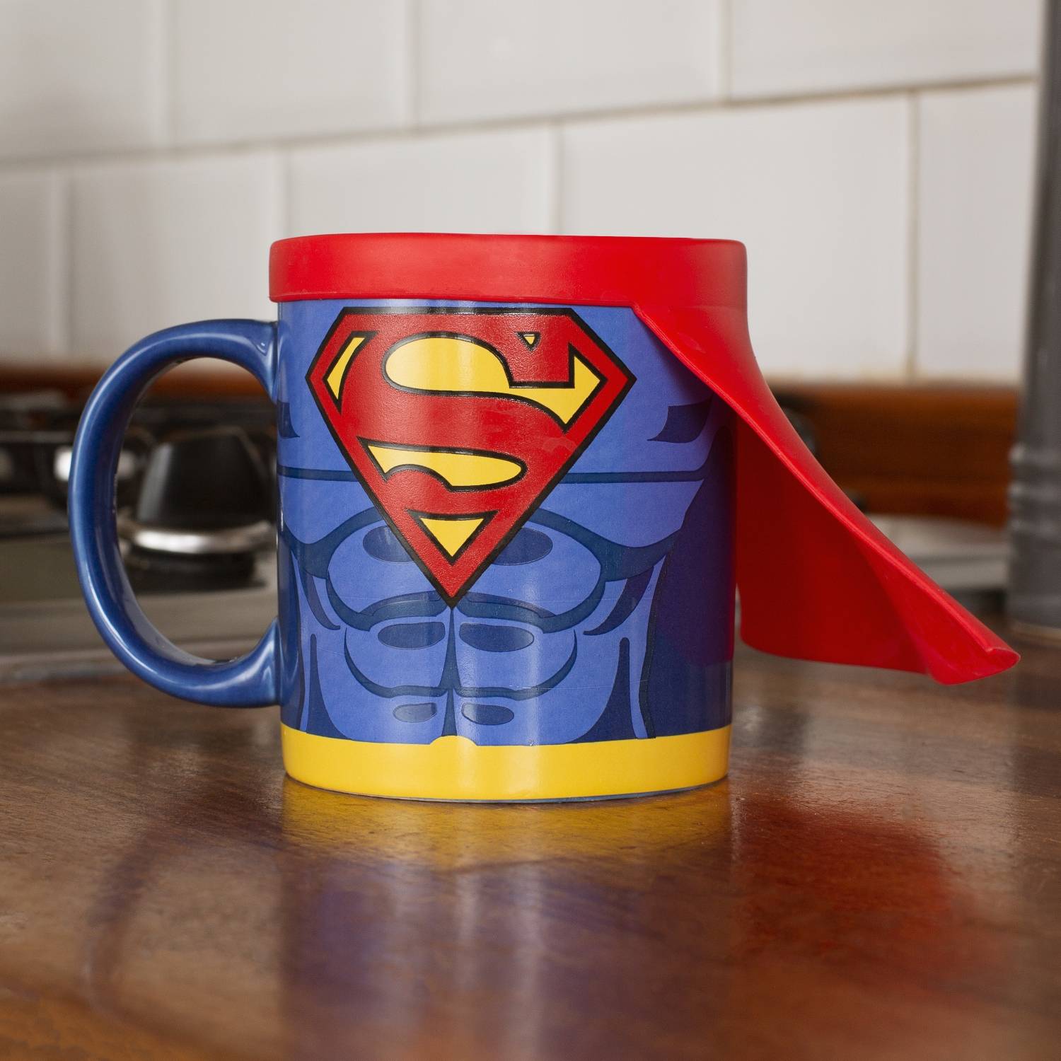 Thumbs Up Superman Mug with Cape, Eins/Eine(r), 0,25 l, Blau, Rot, Keramik, Silikon, Universal, 1 Stück(e)