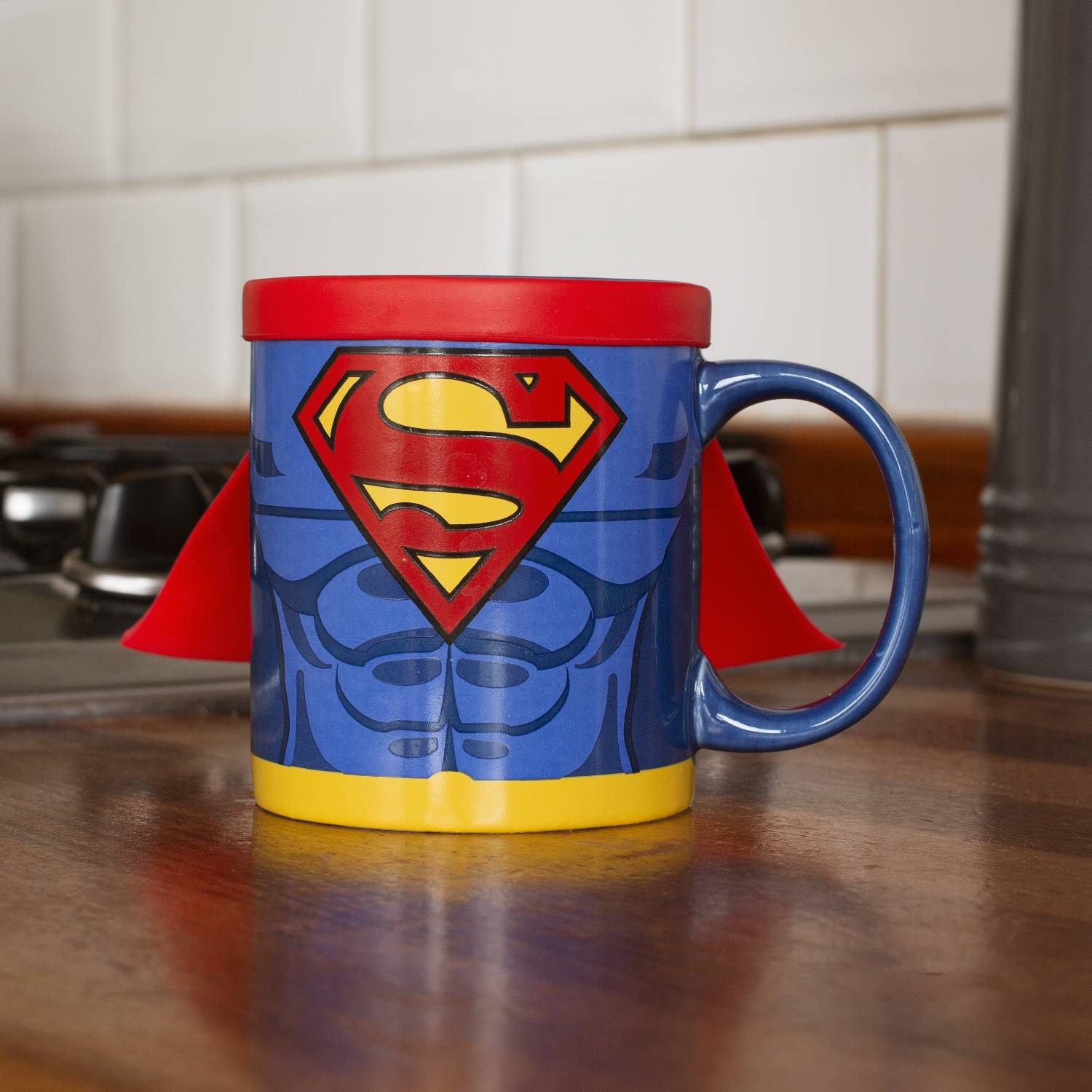 Thumbs Up Superman Mug with Cape, Eins/Eine(r), 0,25 l, Blau, Rot, Keramik, Silikon, Universal, 1 Stück(e)