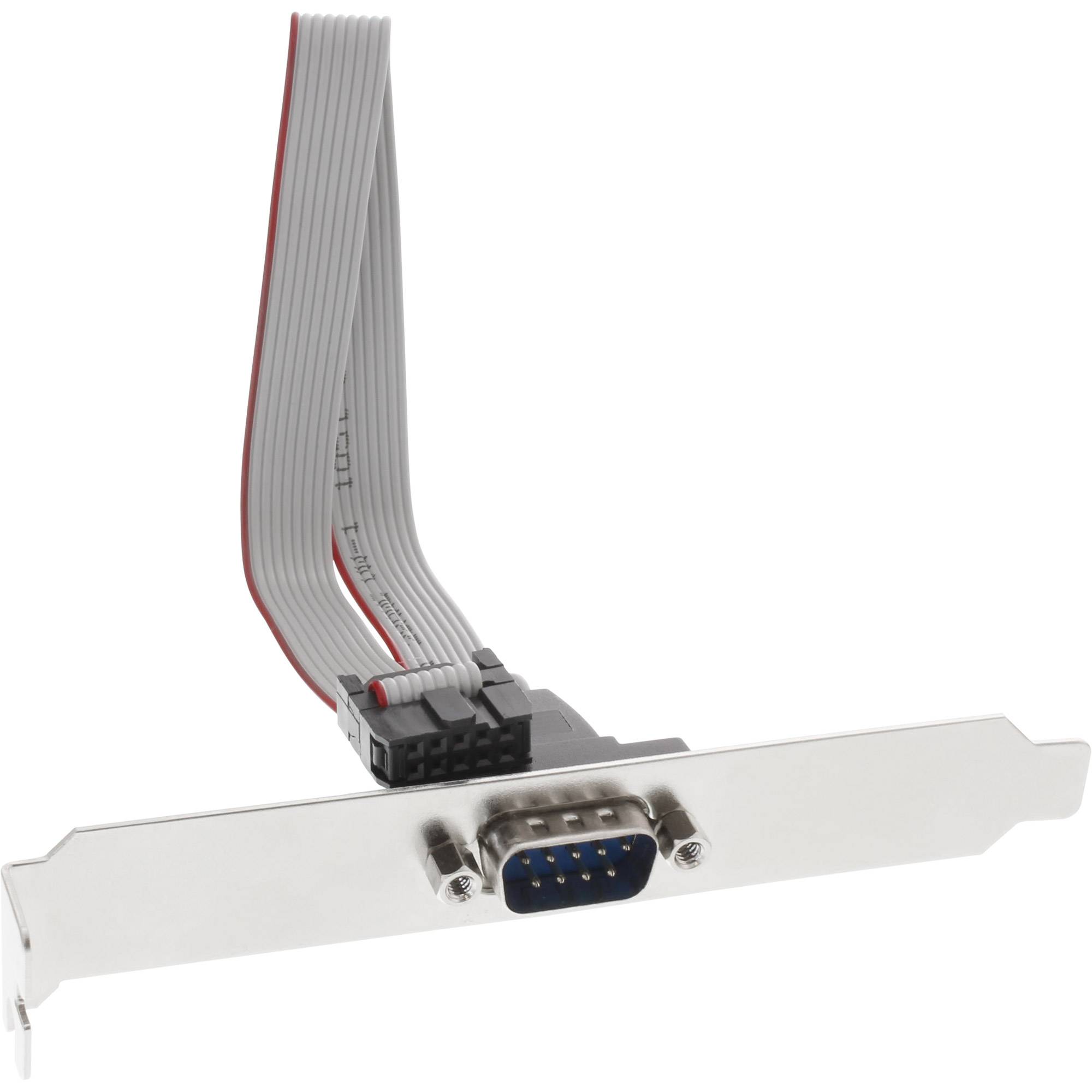 INLINE - Serielles Slotblech - 9-pol Stecker an 10-pol Buchsenleiste - 1:1 - 0,25m