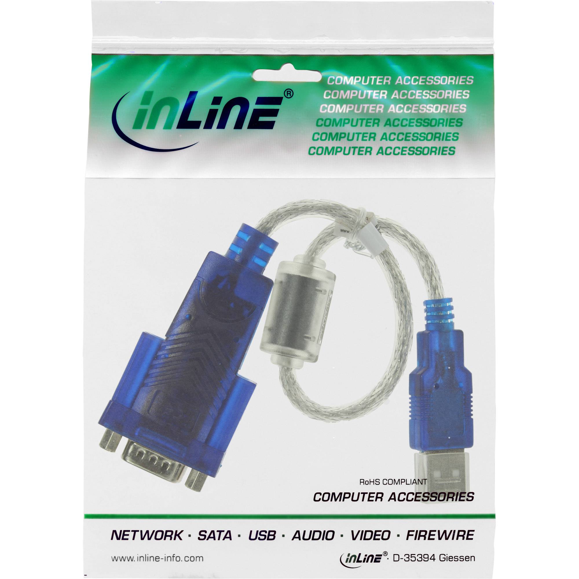 InLine - Serieller Adapter - USB - RS-232 - durchsichtig